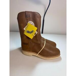 * NEW*Lehigh Leather Steel Toe Work Boots Size 7.5 Western Men’s